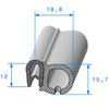 Joint de porte ou de coffre a bulbe lateral en mousse et pince a armature metallique JC313