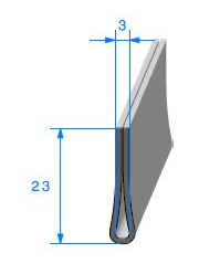 Profil de calage de glace  JC122 1mm d'épaisseur