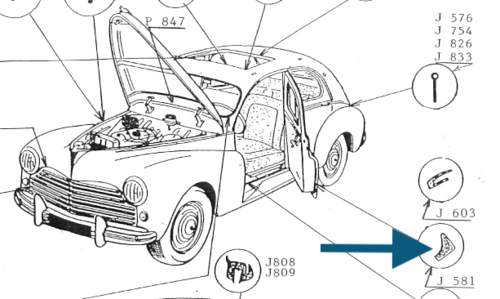 Kit de joint des 4 portes Peugeot 203 berline avec colle fournie