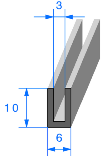 Calage de glace pour vitre, tôle ou plexi de 3mm 10X6 mm JC143
